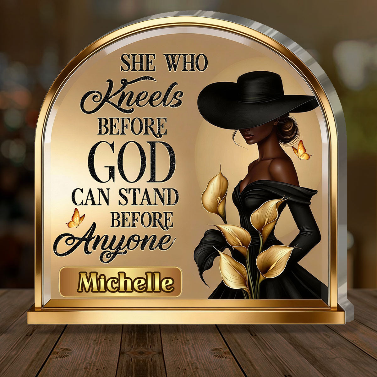 She Who Kneels Before God - Personalized Acrylic Plaque GAPJS10156