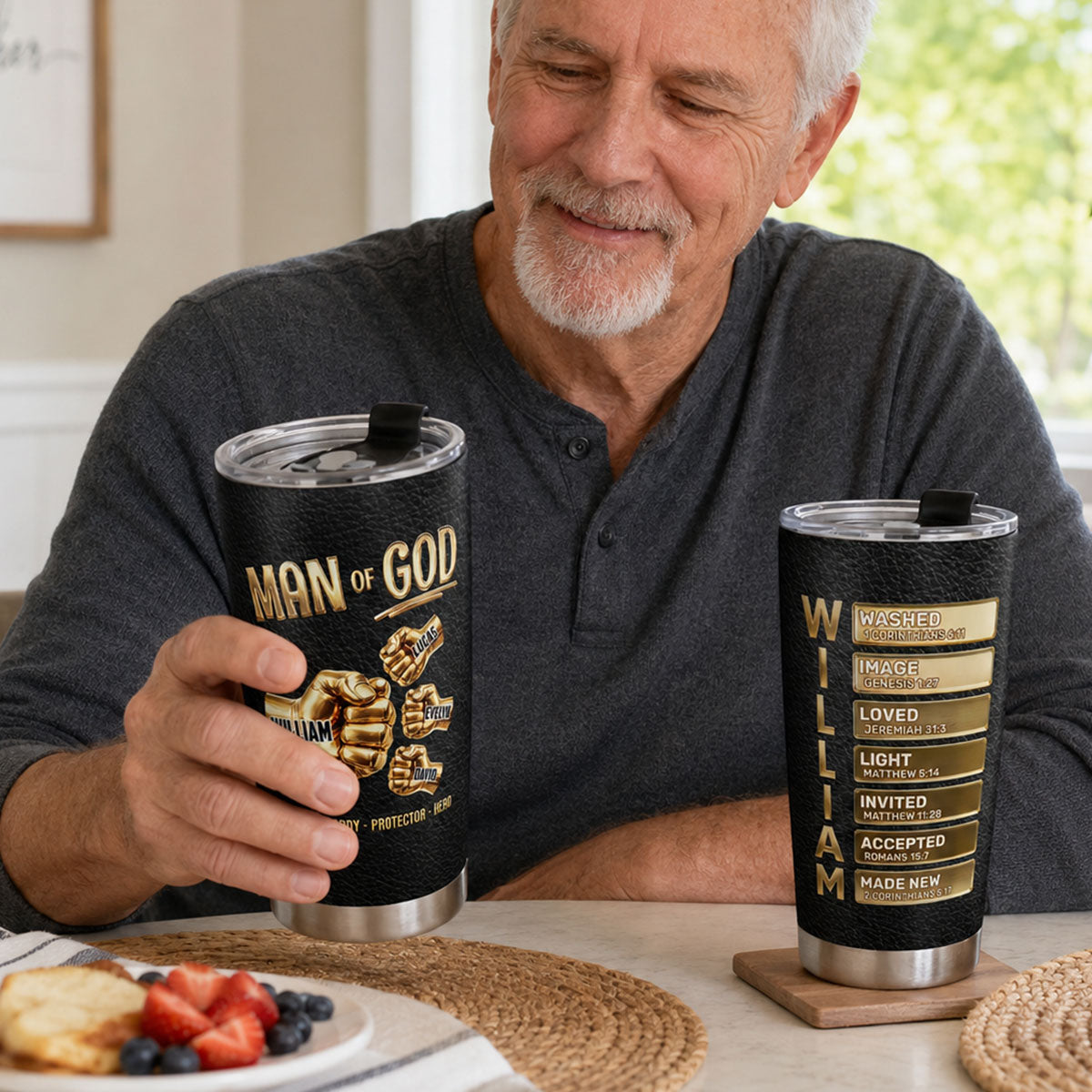 Man Of God Husband Daddy - Personalized Stainless Steel Tumbler