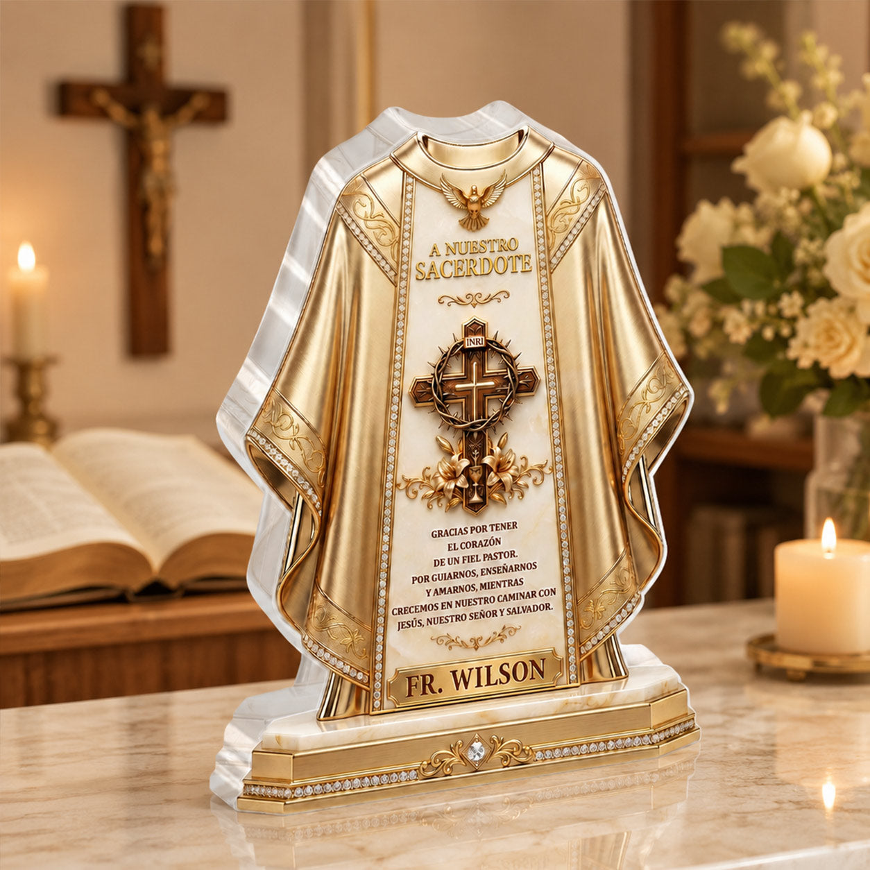 Heart of a Faithful Pastor - Personalized Acrylic Plaque GAPJS10027