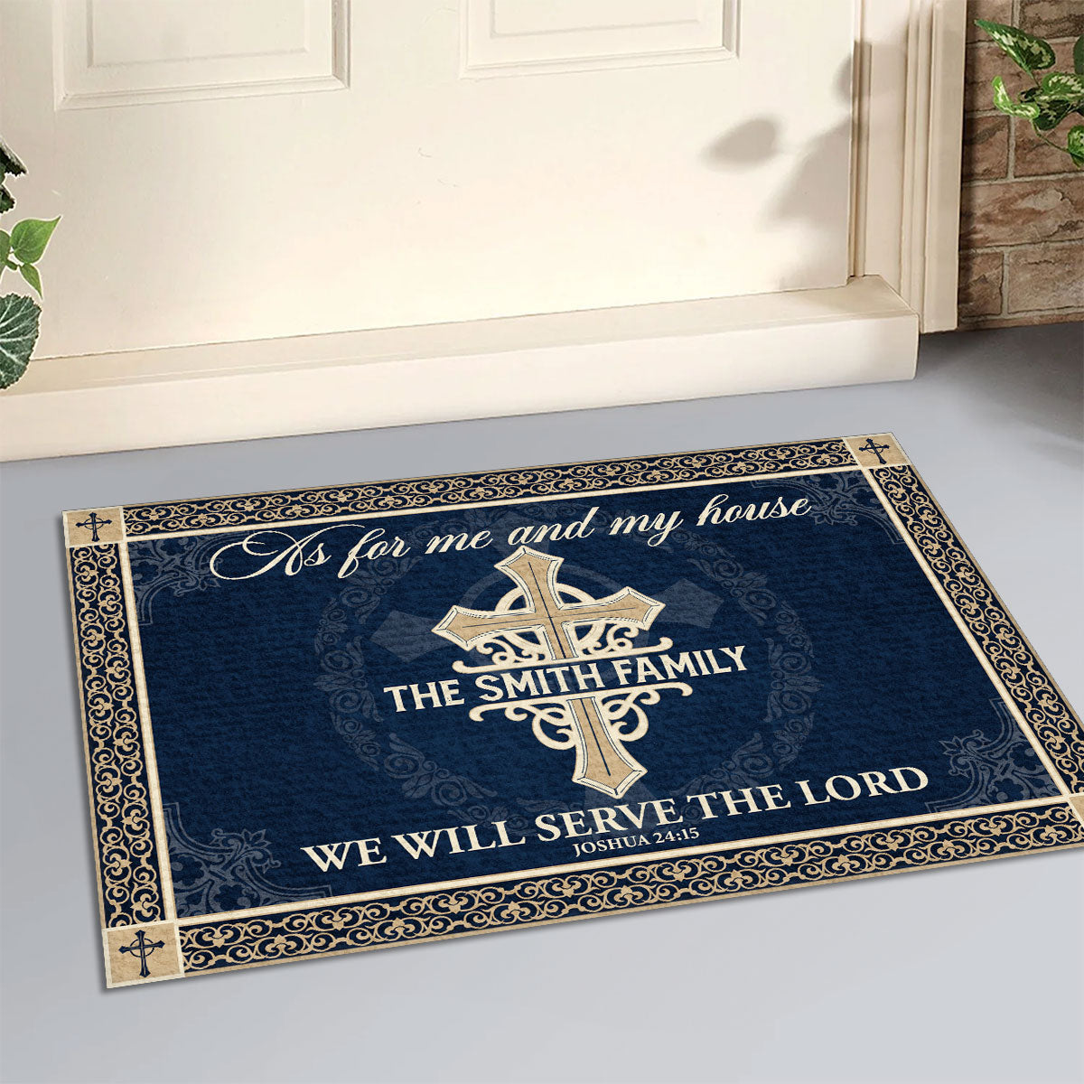 Serve The Lord - Personalized Doormat - Christian Home Decor