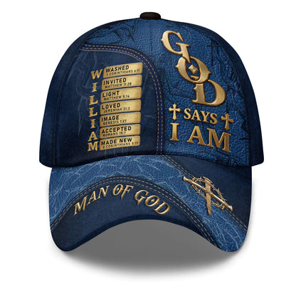 God Says I Am - Personalized Classic Cap - Gift for Men