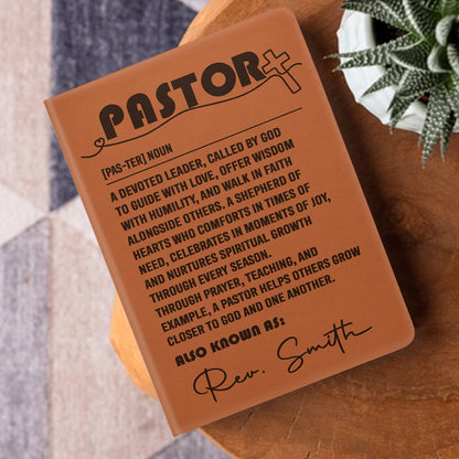 Faith-Inspired Personalized Leather Notebook - Gift for Pastor GMJSNB200060