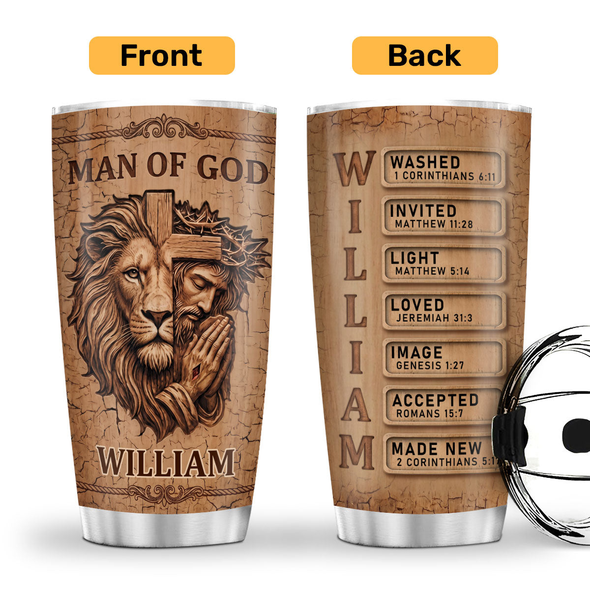 Man Of God - Personalized Stainless Steel Tumbler
