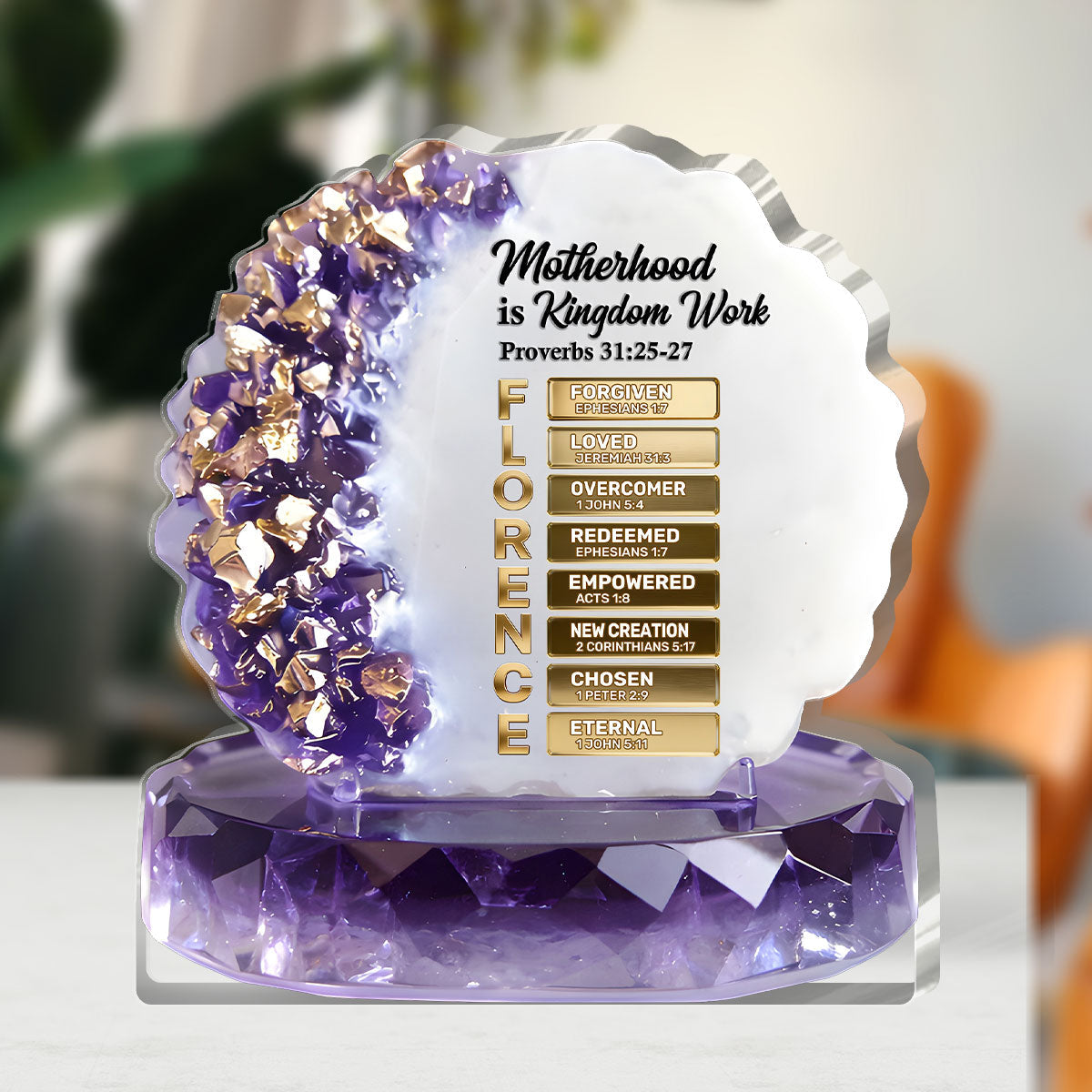 Motherhood Is Kingdom Work - Custom Shaped Acrylic Plaque GAPJS10106