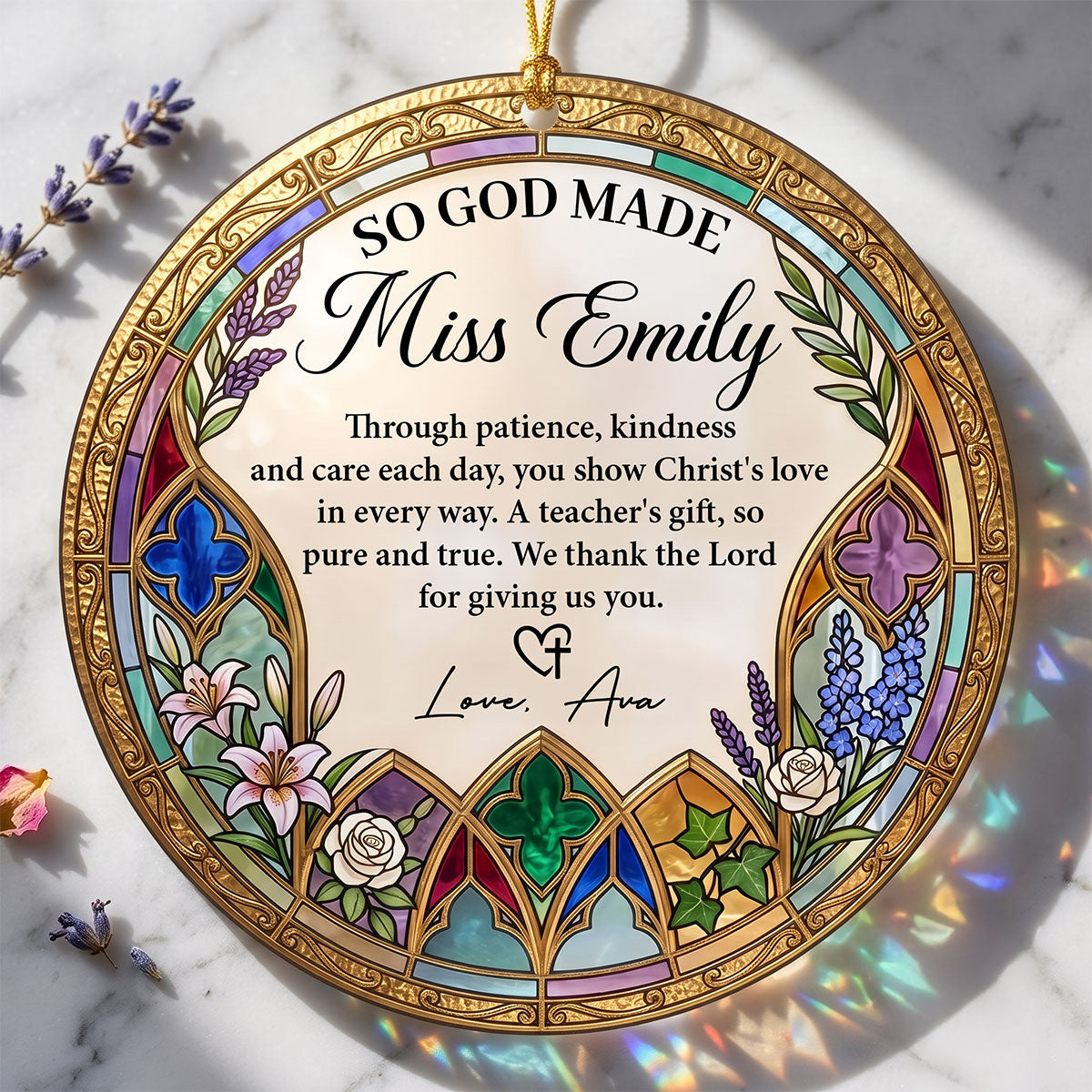 Christ's Love In Every Way - Personalized Suncatcher Ornament GOJS10360