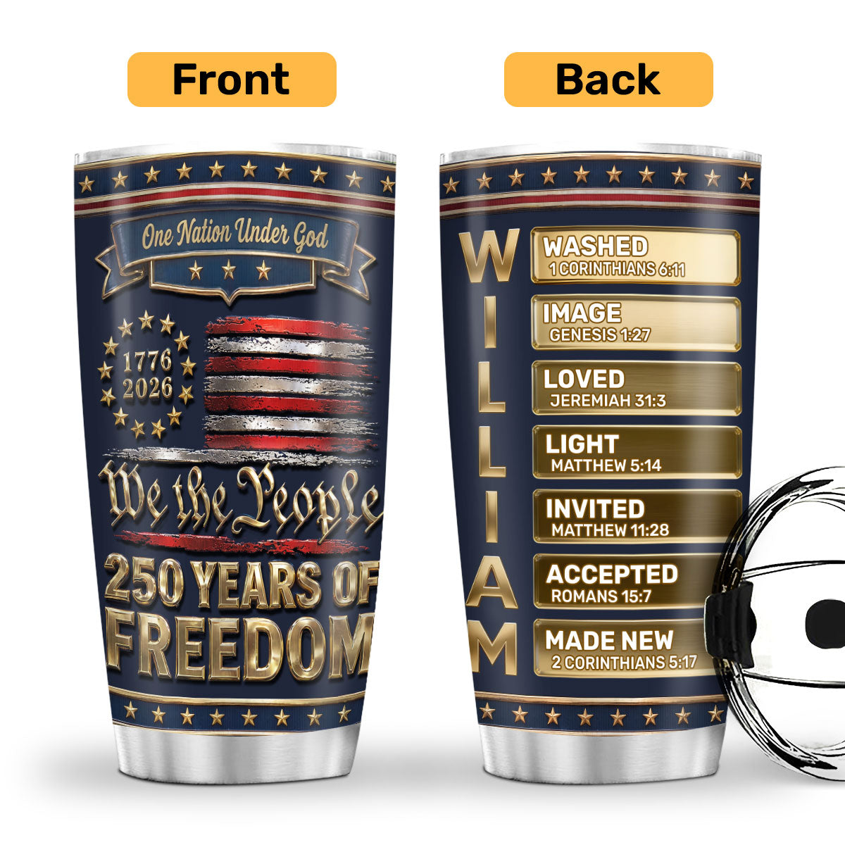 Patriotic Christian - Personalized Stainless Steel Tumbler