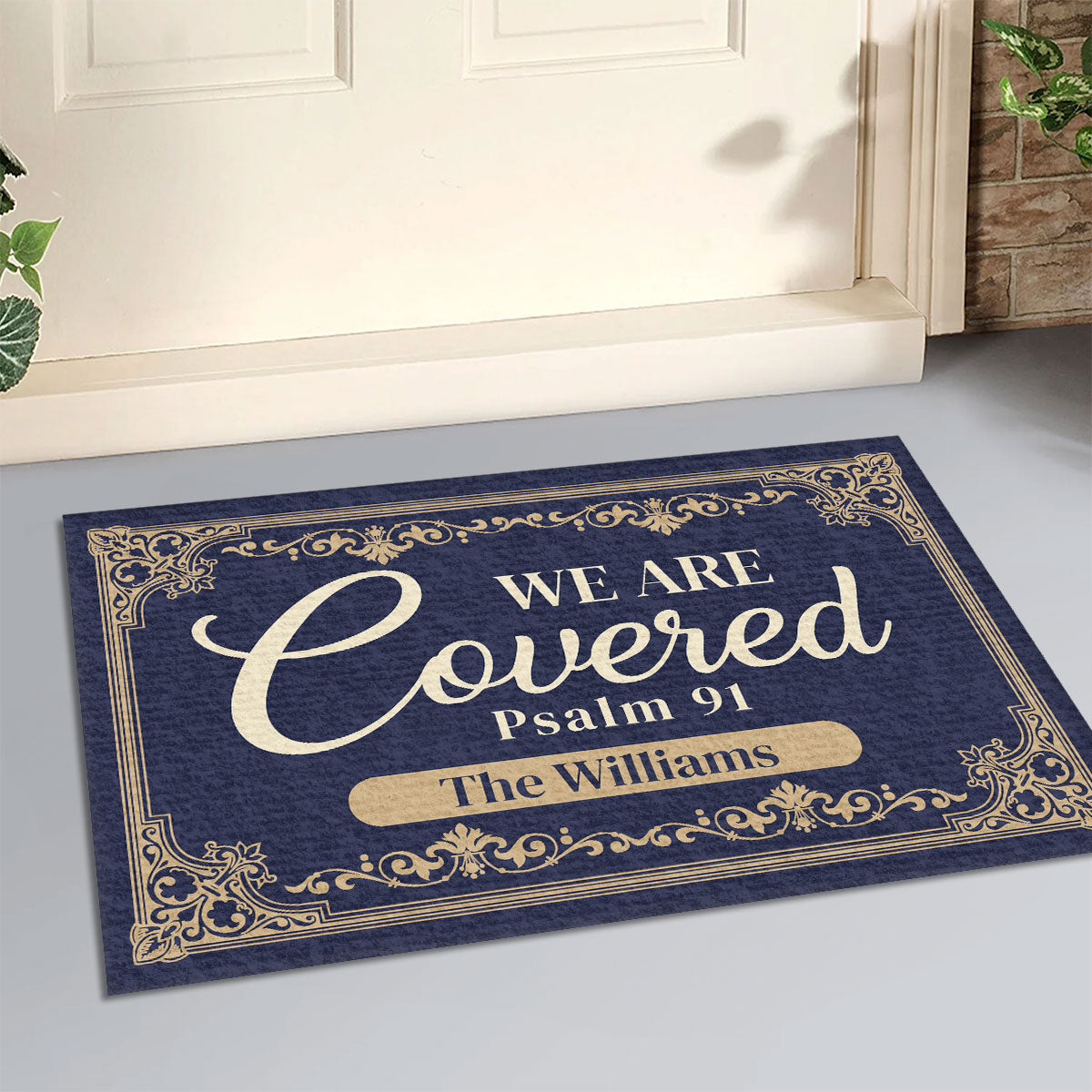 Psalm 91 - Personalized Doormat for Family