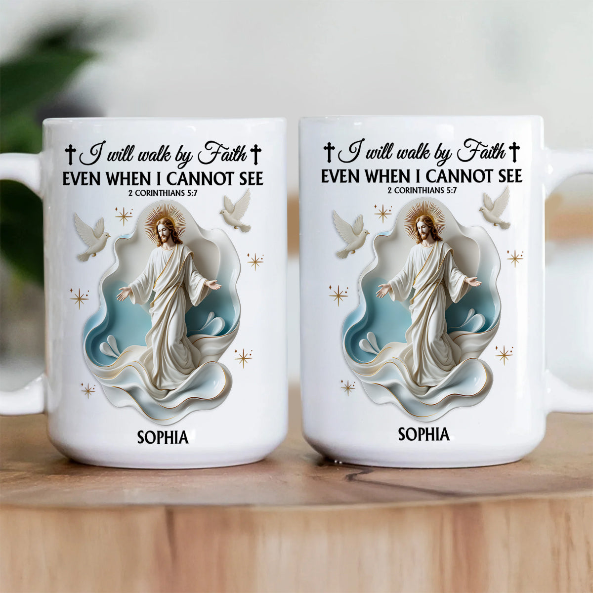 Walk By Faith Personalized Ceramic Coffee Mug