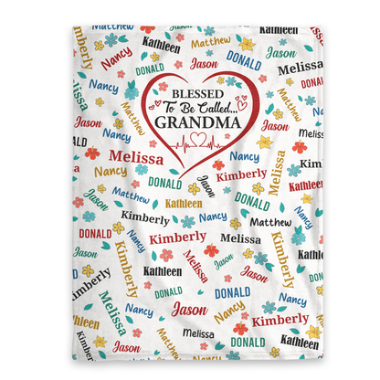 Blessed To Be Called Grandma - Personalized Fleece Blanket GBJS10010