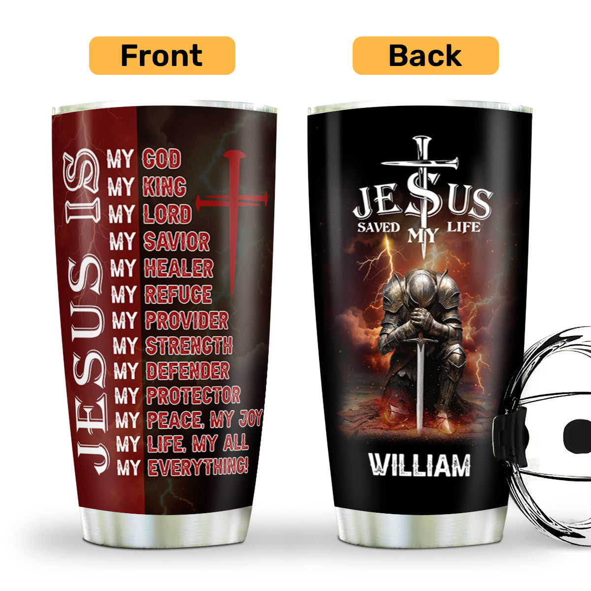 Jesus Is - Personalized Stainless Steel Tumbler - Christian Gift for Men