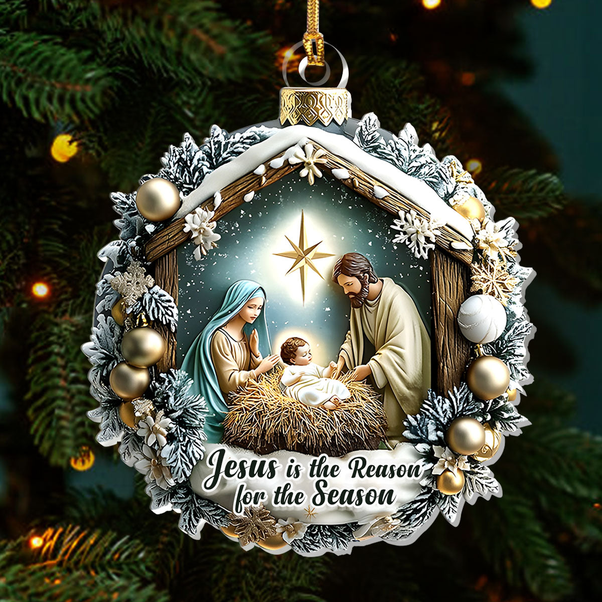 Christ Our Reason - Acrylic Ornament - Christian Faith Keepsake GOJS10300