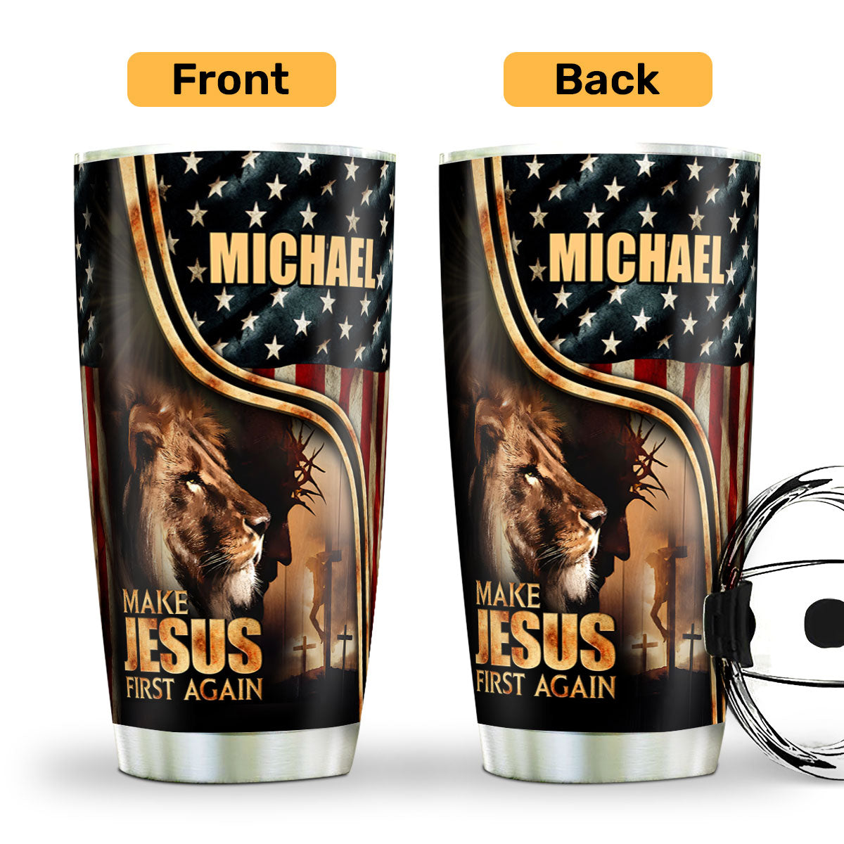 Make Jesus First Again - Personalized Stainless Steel Tumbler