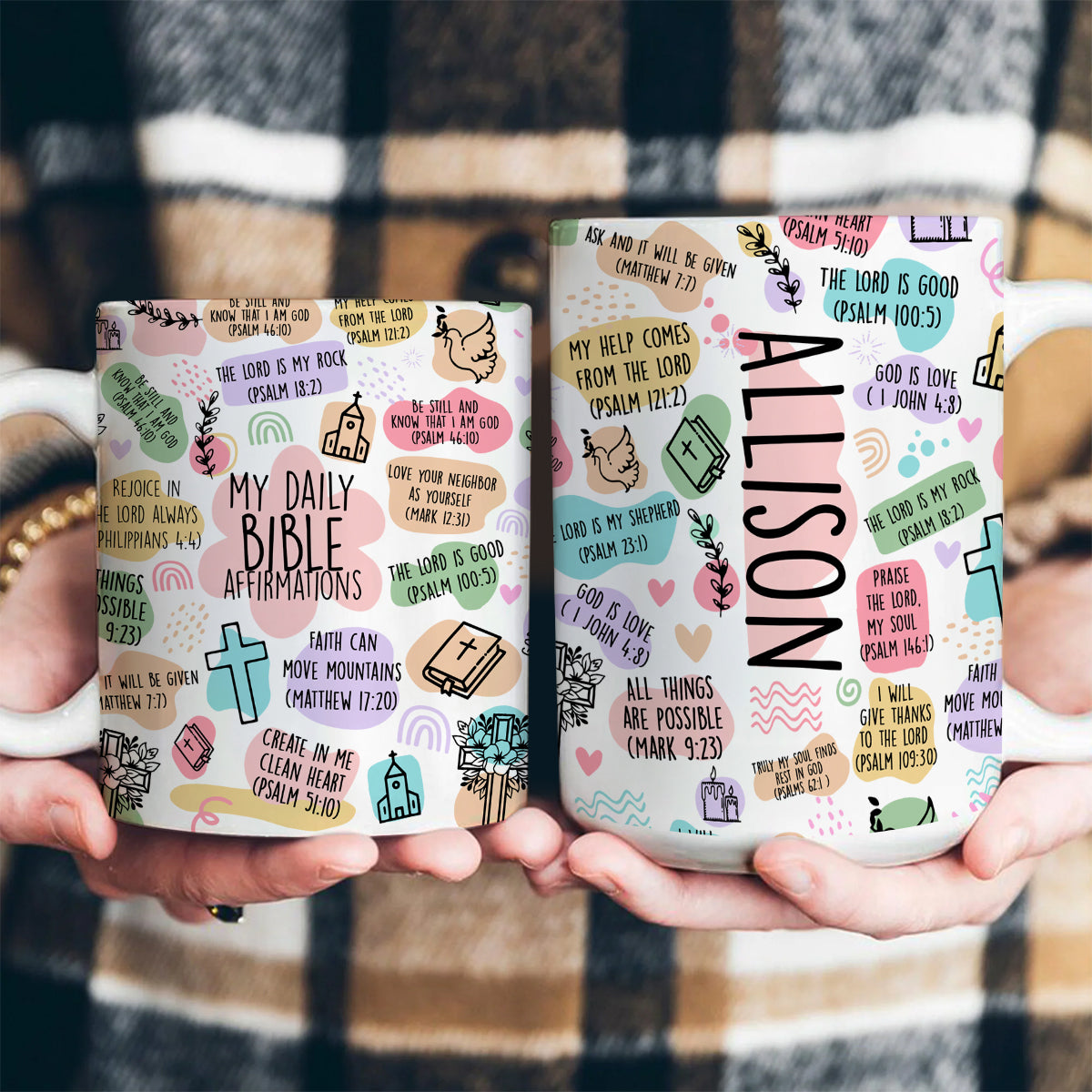 Faith-Inspired Custom Name Coffee Mug - Personalized Gift for Men and Women