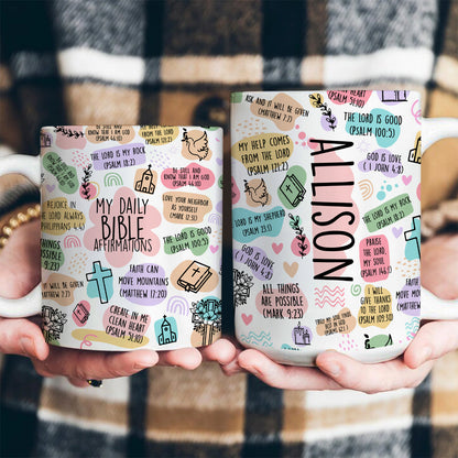 Faith-Inspired Custom Name Coffee Mug - Personalized Gift for Men and Women