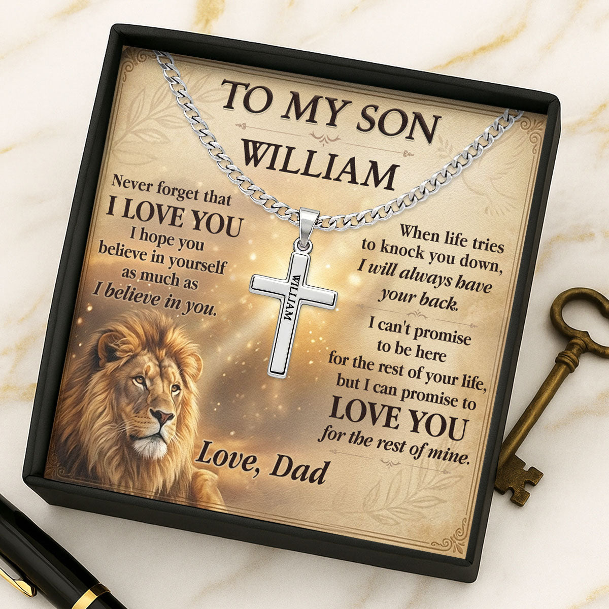 When Life Tries To Knock You Down - Christian Cross Necklace GMJSCLC200007