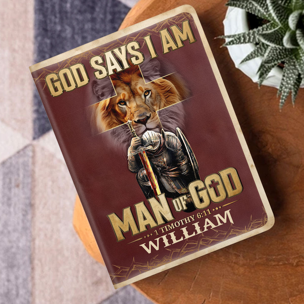Man Of God - Personalized Leather Cover Notebook GMJSNB200030