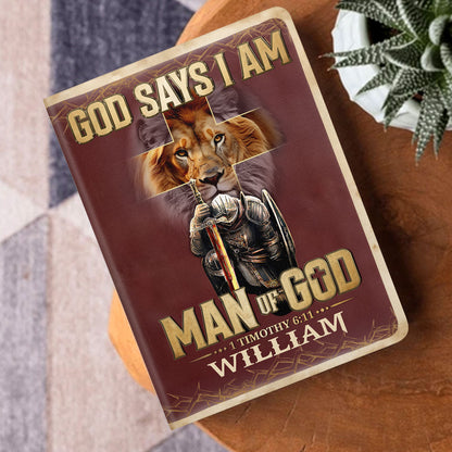 Man Of God - Personalized Leather Cover Notebook GMJSNB200030