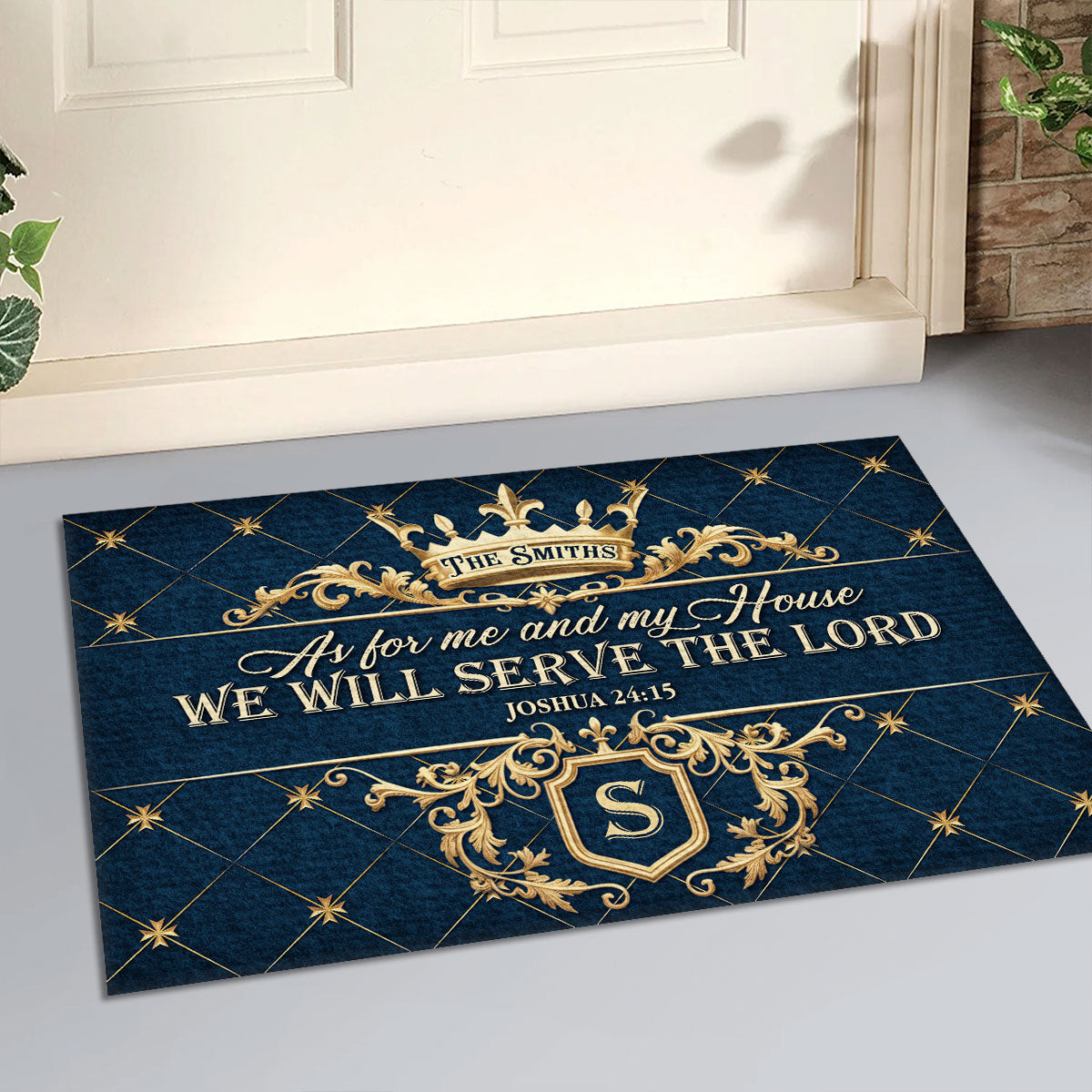 Serve The Lord - Personalized Doormat - Christian Home Decor