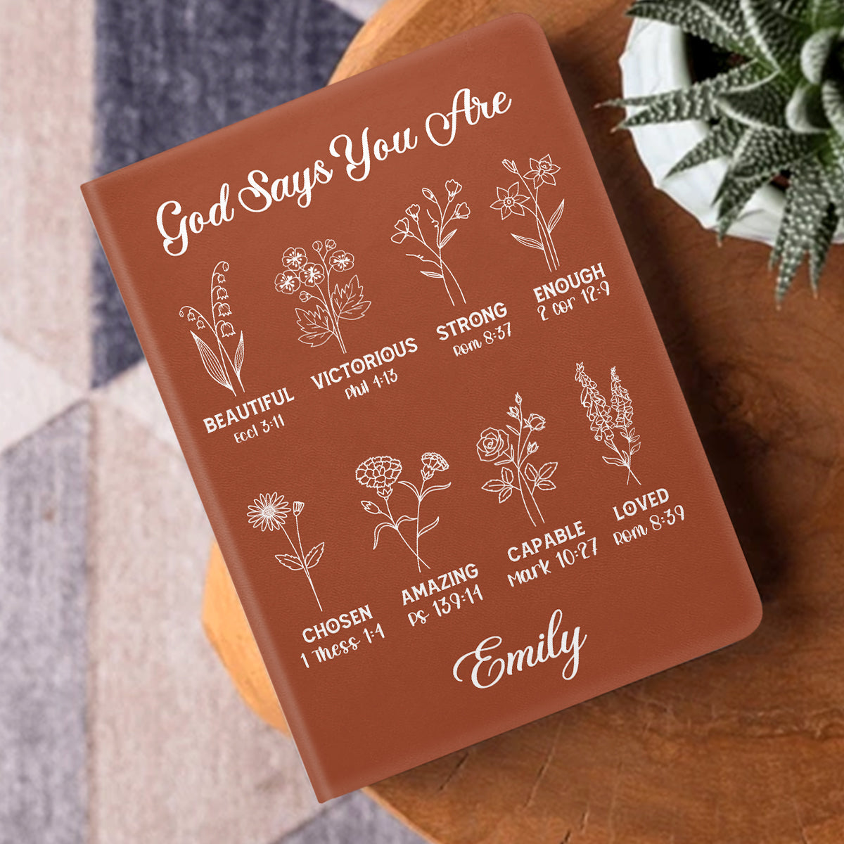 God Says You Are - Personalized Leather Cover Notebook GMJSNB200067
