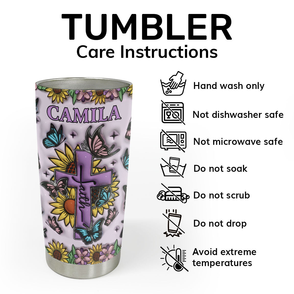 Faith-Inspired - Personalized Stainless Steel Tumbler