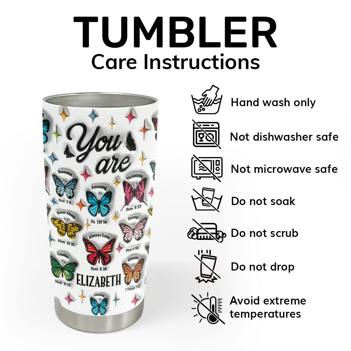 Faith Bible Verse - Personalized Stainless Steel Tumbler