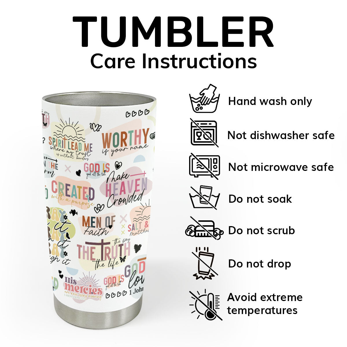 Faith-Inspired - Personalized Stainless Steel Tumbler
