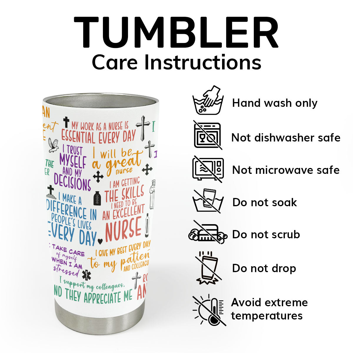 Nurse Affirmations - Personalized Stainless Steel Tumbler