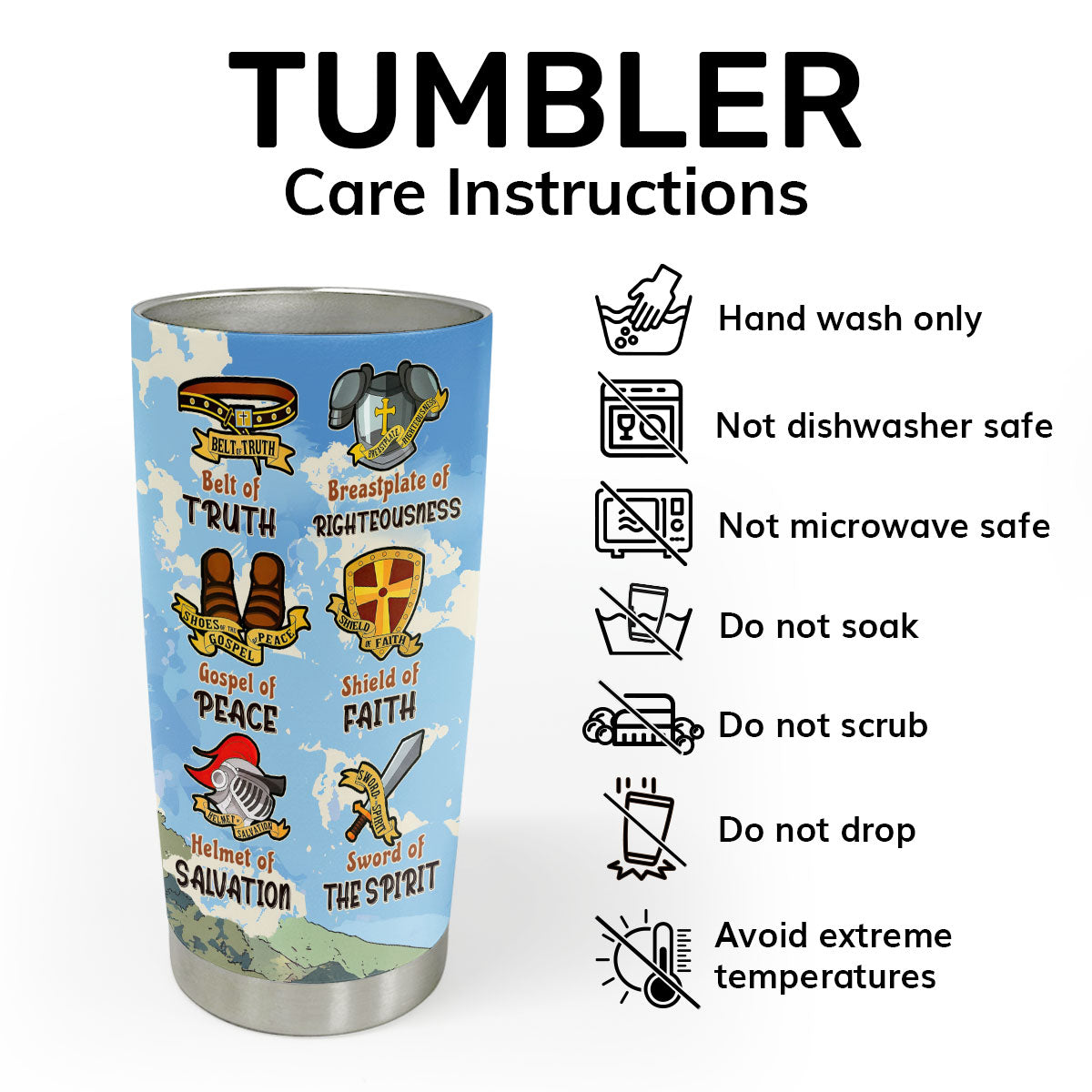 Armor Of God - Personalized Stainless Steel Tumbler