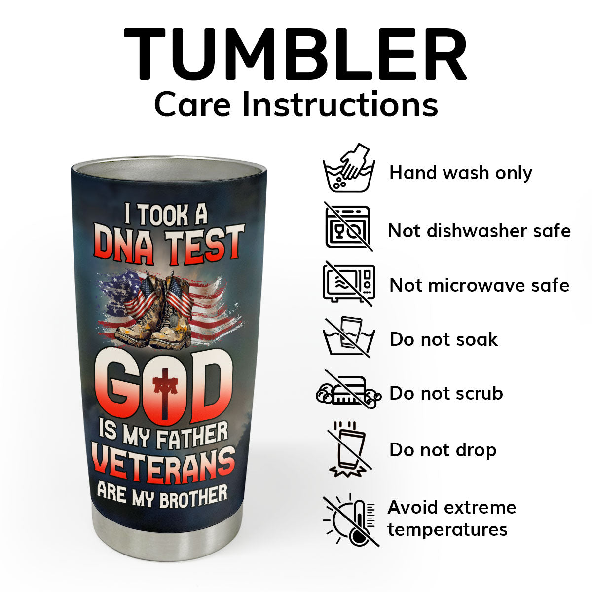 Veteran Gift - Personalized Stainless Steel Tumbler