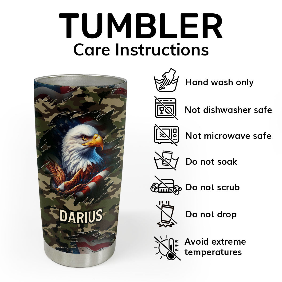Honoring Service - Personalized Stainless Steel Tumbler