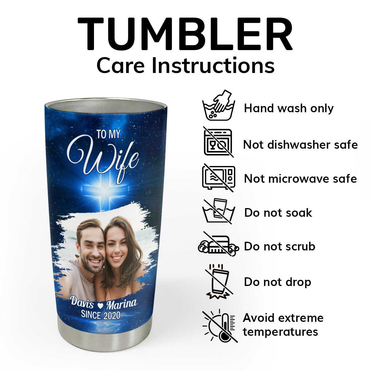 Once Upon A Time God Blessed - Personalized Tumbler - Gift for Wife