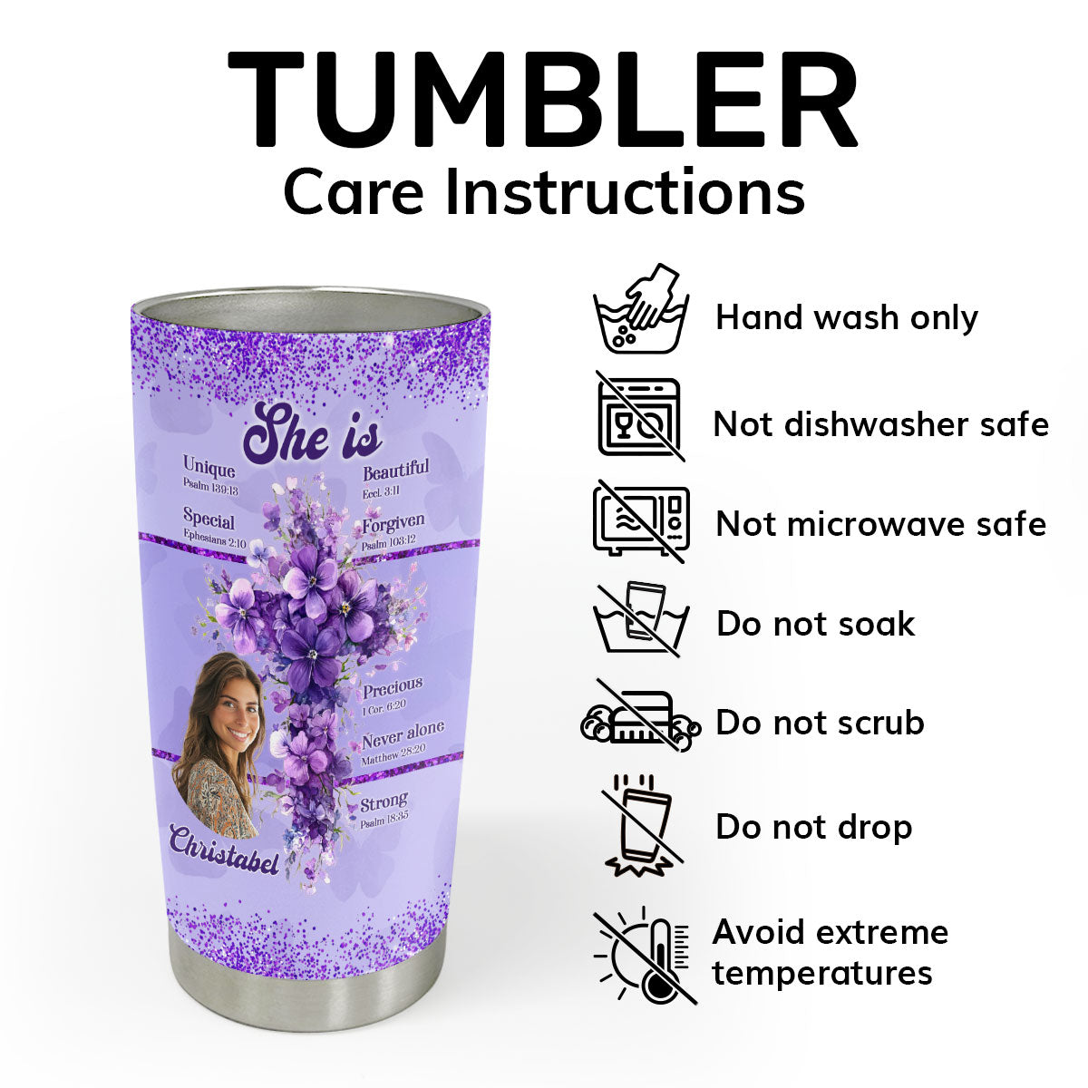 Blessed Is She - Personalized Stainless Steel Tumbler