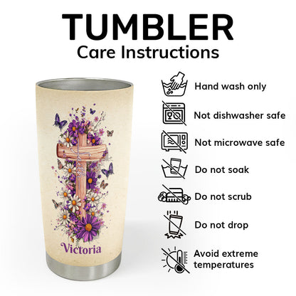 Faith Floral - Personalized Stainless Steel Tumbler