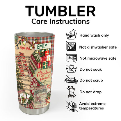Christmas Vintage - Personalized Stainless Steel Tumbler