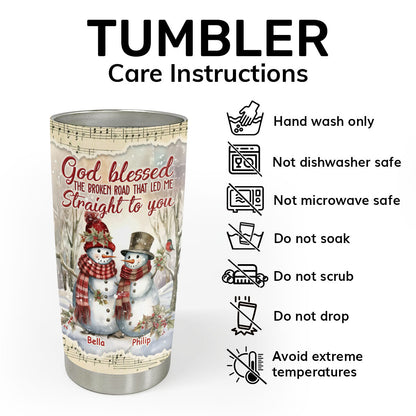 God Blessed The Broken Road - Personalized Tumbler
