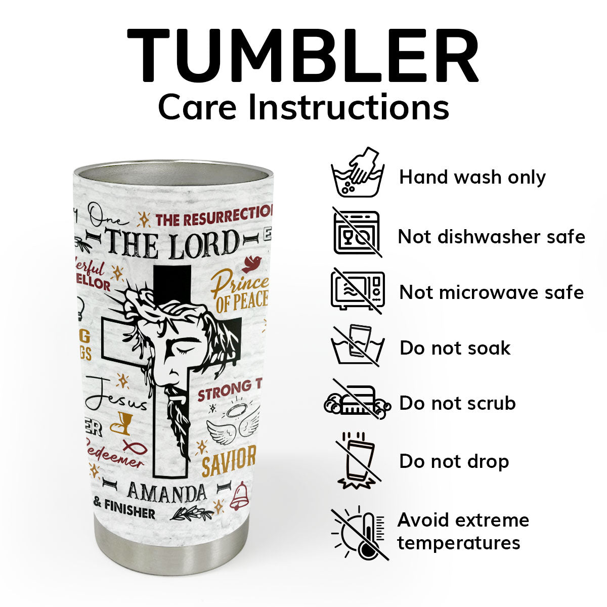 Jesus The Lord Of Lords - Personalized Tumbler - Faithful Drinkware