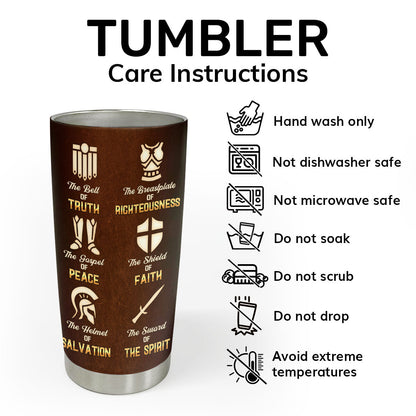 Put On The Full Armor Of God - Personalized Stainless Steel Tumbler