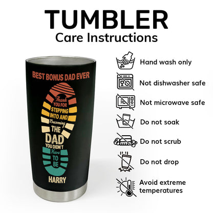 Best Bonus Dad Ever - Personalized Stainless Steel Tumbler