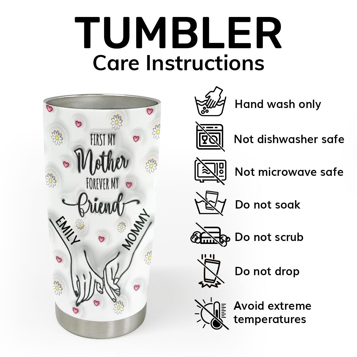 First My Mother Forever My Friend - Personalized Tumbler