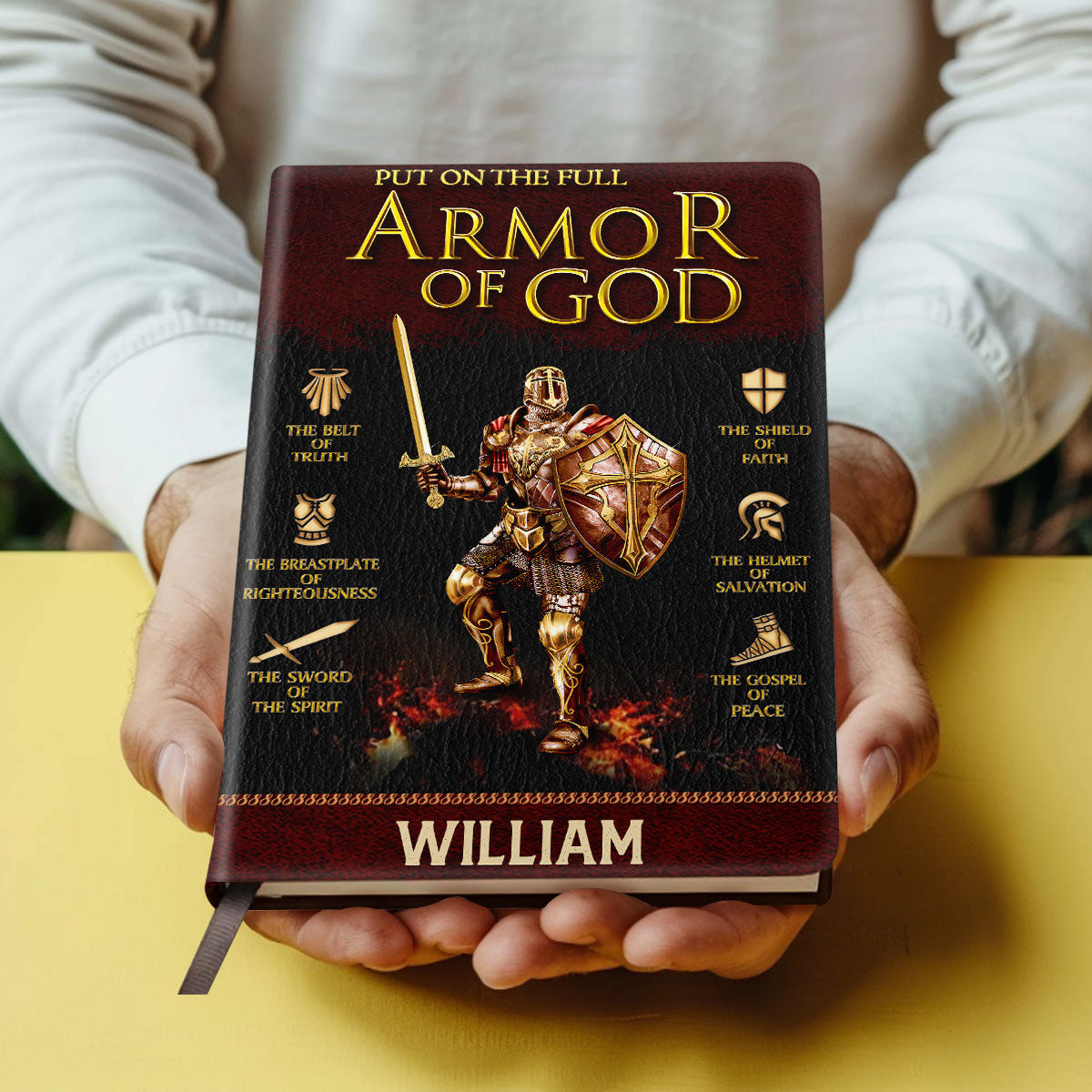 Armor Of God - Personalized Leather Cover Notebook GMJSNB200078