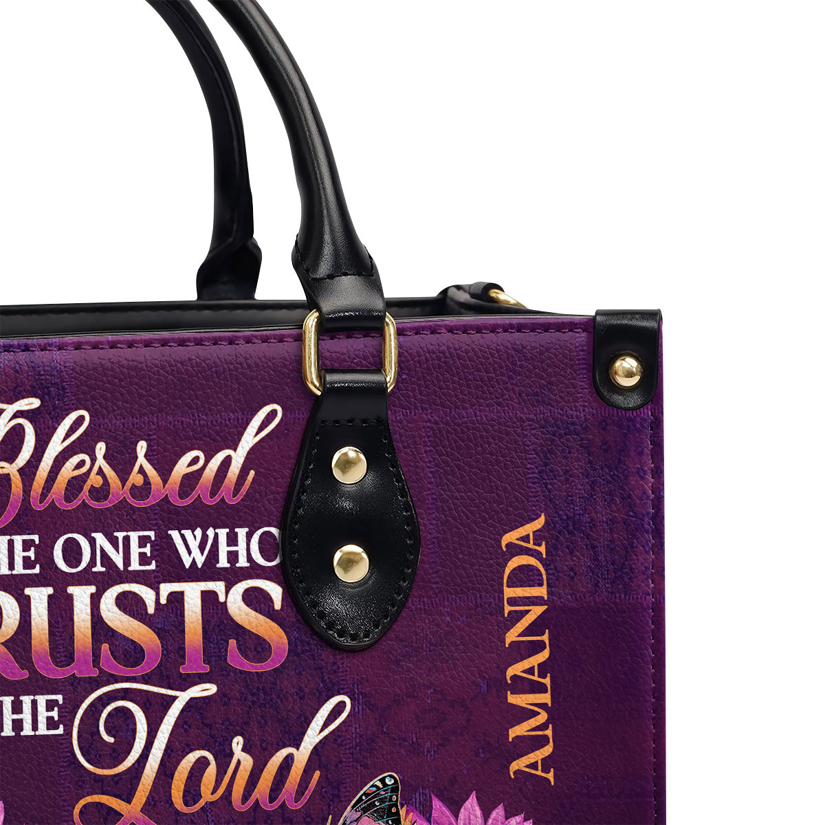 Blessed Is The One Who Trusts - Personalized Leather Handbag GMJSLB200035