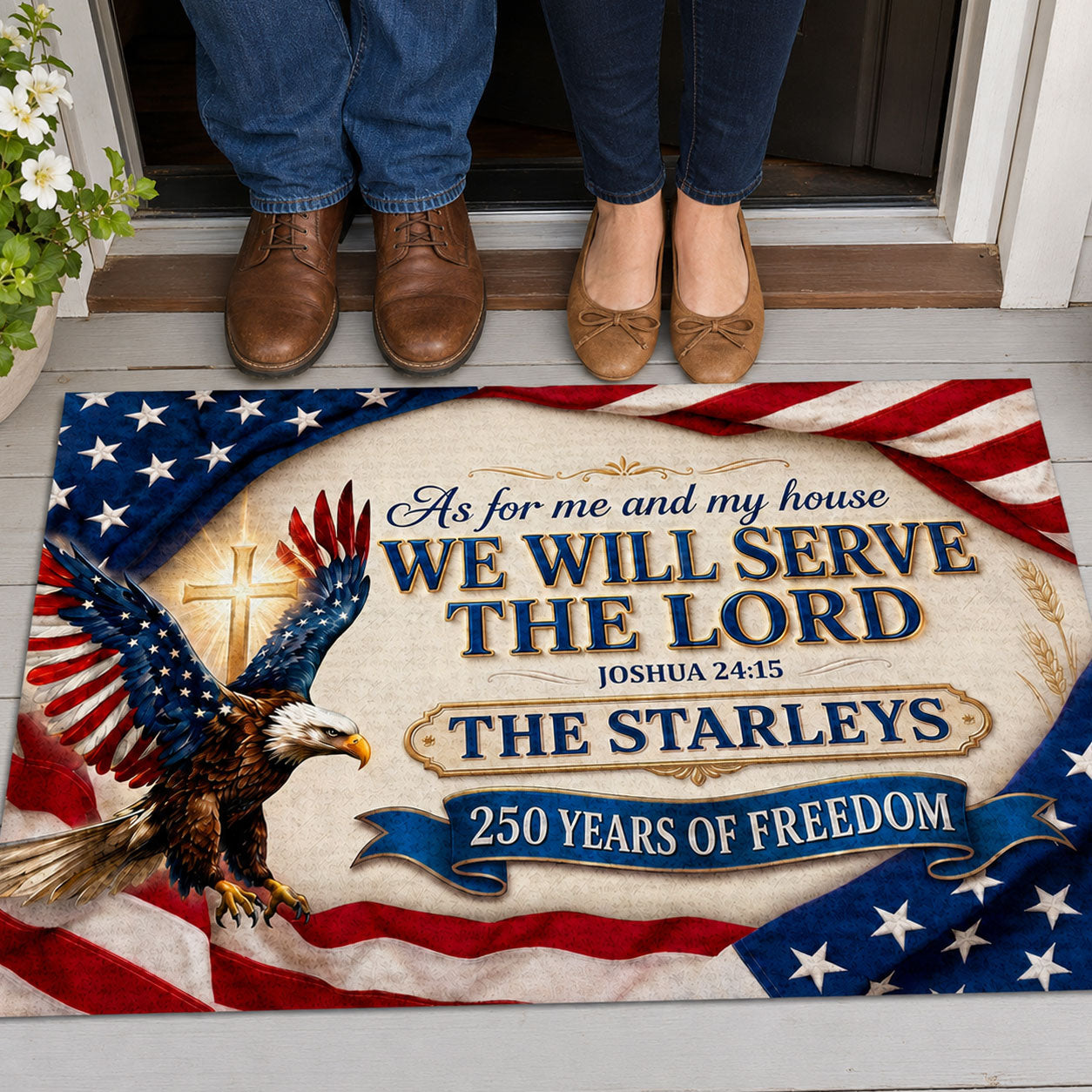 Faith and Family Legacy - Personalized Doormat GDMJS10005