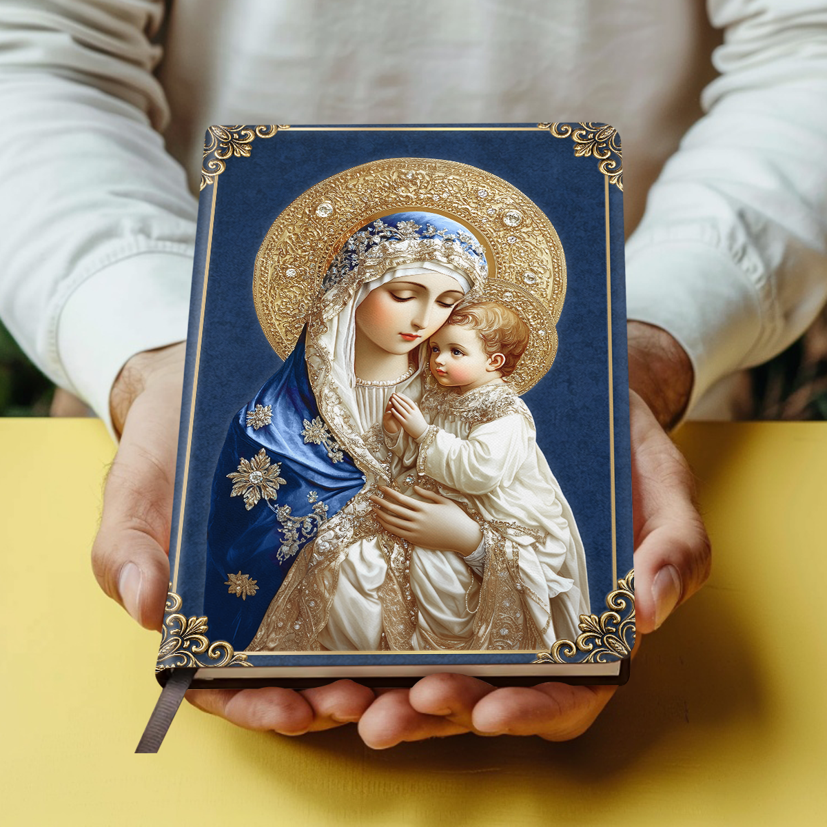 Blessed Mother and Child - Christian Leather Notebook GMJSNB200020