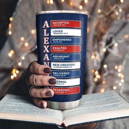 Man Of God - Personalized Stainless Steel Tumbler - Gift for Dad