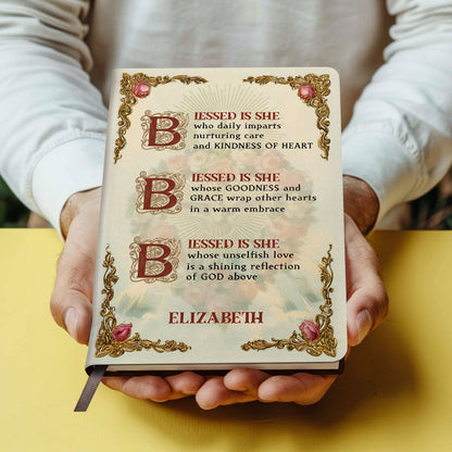 Blessed Is She - Personalized Leather Cover Notebook GMJSNB200109