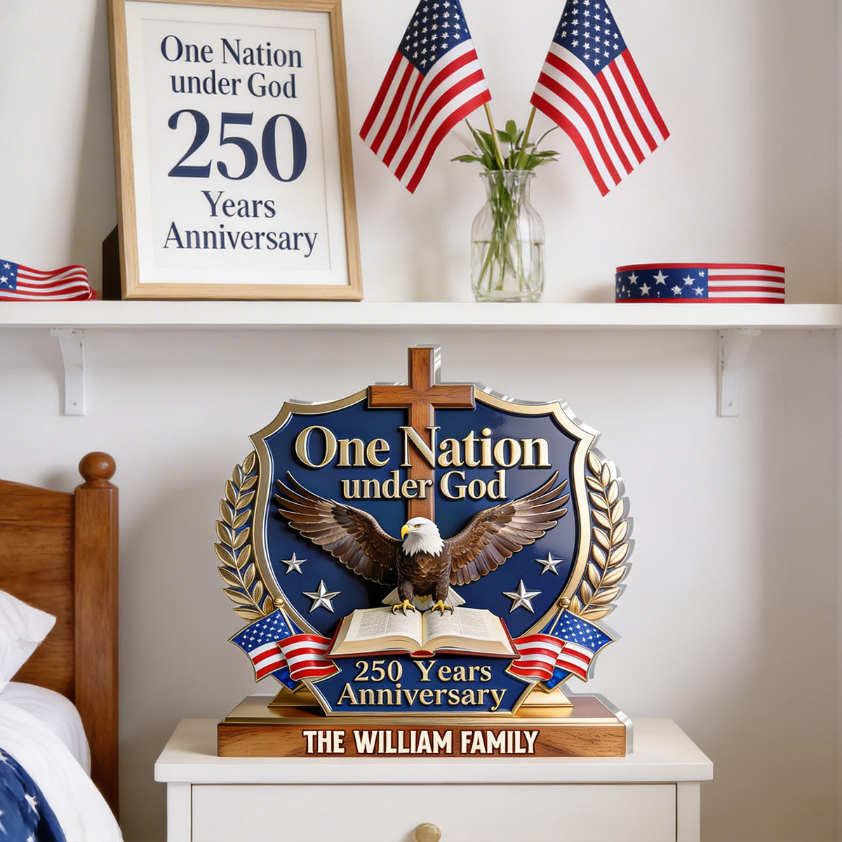 One Nation Under God - Personalized Acrylic Plaque - Faith Decor GAPJS10091