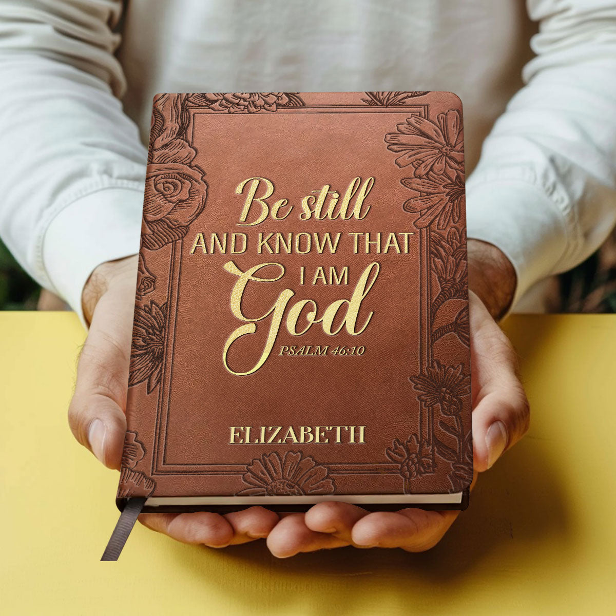 Be Still And Know That I Am God - Personalized Leather Notebook GMJSNB200124
