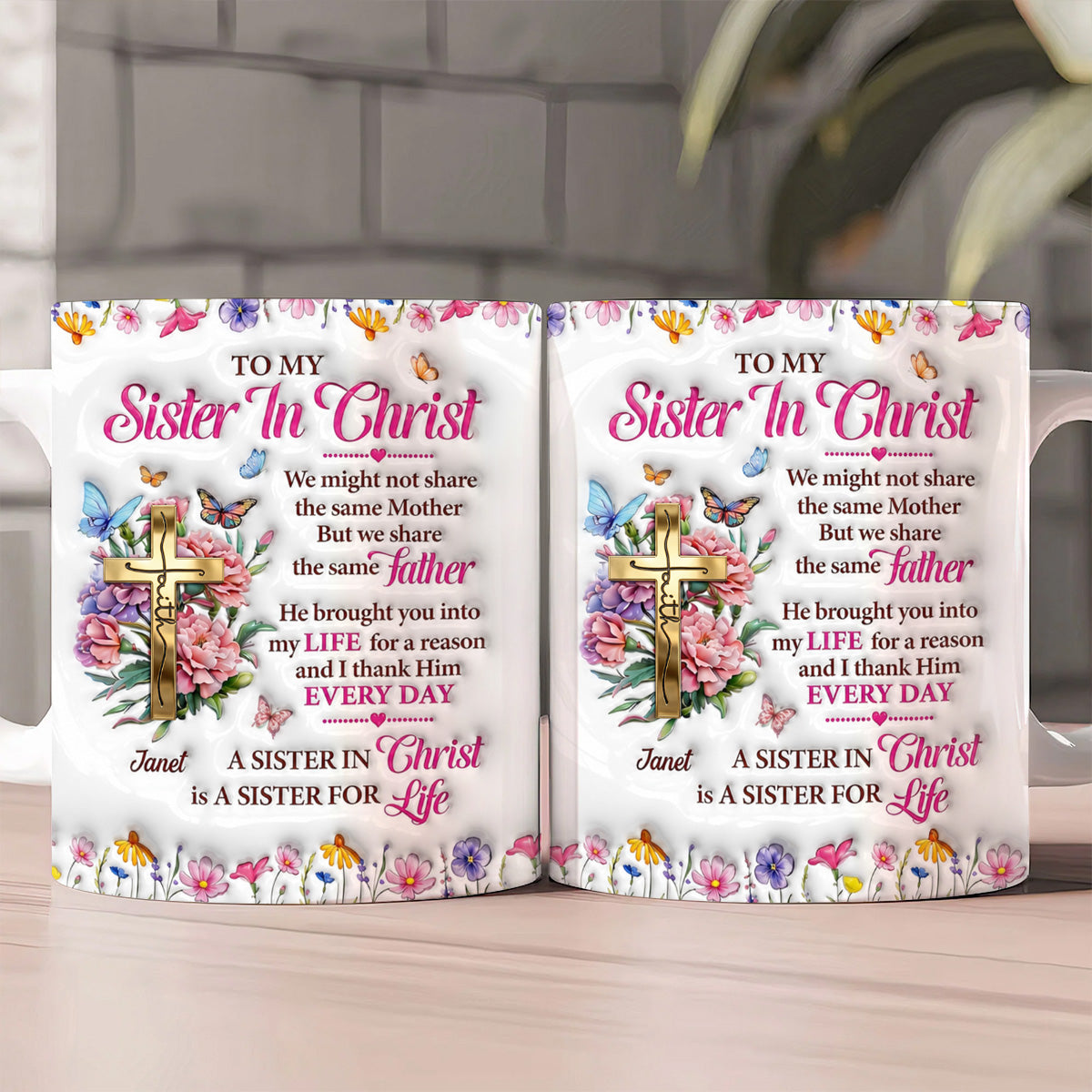 Romans 12:12 Faith Gift for Sister - Personalized Coffee Mug