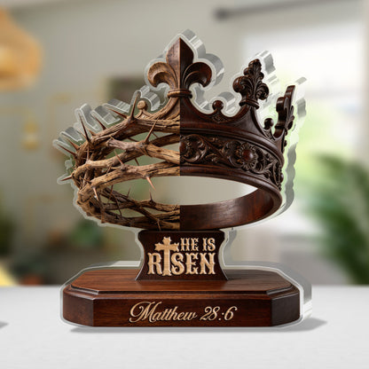 He Is Risen - Custom Shaped Acrylic Plaque - Christian Decor GAPJS10127