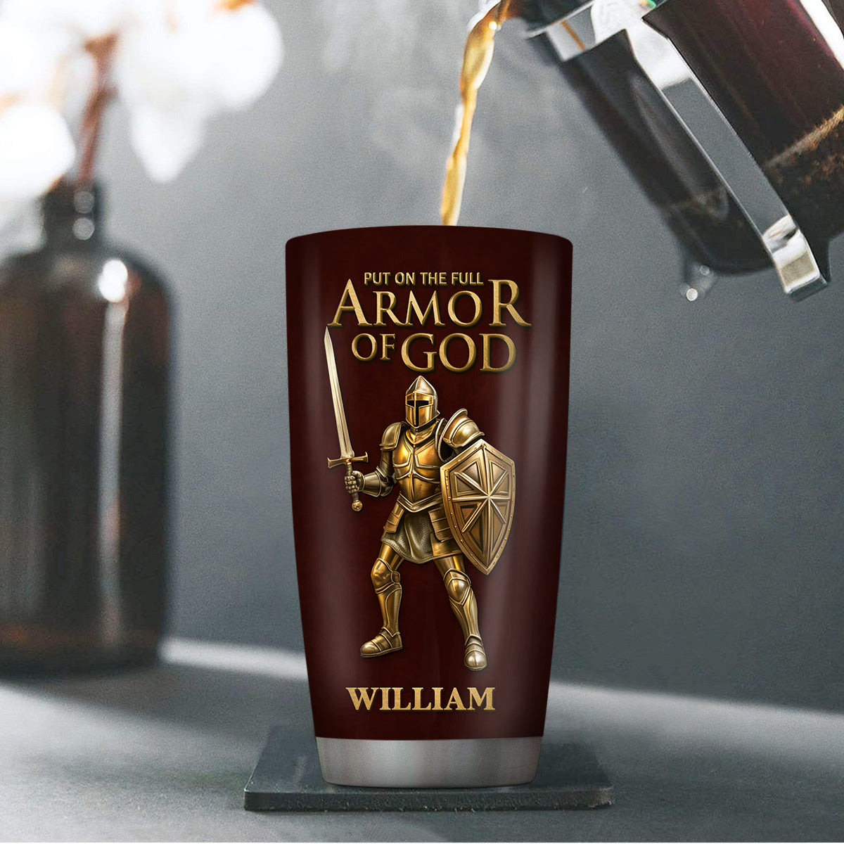 Full Armor Of God - Personalized Stainless Steel Tumbler